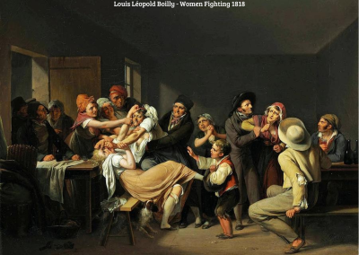 dipinto di Boilly chiamato women fighting dove avviene una lotta tra donne che si incolpano cadendo nell'egocentrismo secondo la riflessione di vivereinmovimento