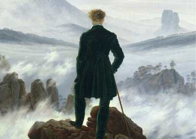Caspar D. Friedrich, Viandante sul mare di nebbia. Nel suo dipinto c'è un uomo che contempla l'immensità della natura. oggi perdendola, passiamo da eco a ego secondo vivereinmovimento